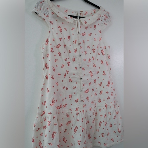NWT Free People Beasley mini dress Ivory combo small pink flowers SZ Small - Picture 7 of 10